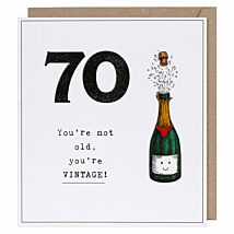 Etched 70 You’re Vintage Birthday Card