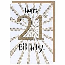 Bijou Burst 21st Birthday Card
