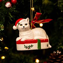 Christmas Tree ‘Giftbox Kitten’ Hanging Tree Ornament