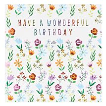 Rainbow Drops ‘Flower Garden’ Birthday Card