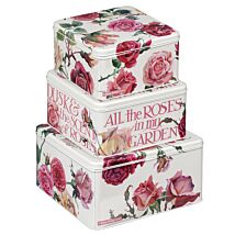 Roses & Pink Toast Set Of Three Square Cake Tins