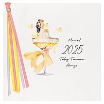 Bubbles Married 2025 Luxury Wedding Day Card