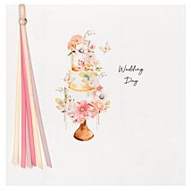 Floral Cake Luxury Wedding Day Card