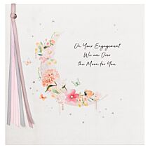 Floral Moon Luxury Engagement Card