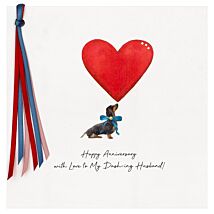 Dachshund Heart Dash-ing Husband Luxury Anniversary Card