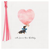 Dachshund Heart Luxury Birthday Card