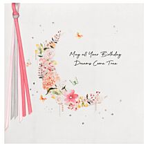 Floral Moon Luxury Birthday Card