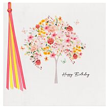 Floral Tree Luxury Birthday Card