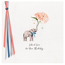 Elephant Flowers Luxury Birthday Card