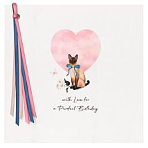 Siamese Cat Purrfect Birthday Luxury Birthday Card