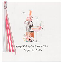 Wonderful Sister Bubbles Luxury Birthday Card
