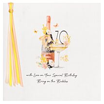 Bubbles 70 Luxury Birthday Card