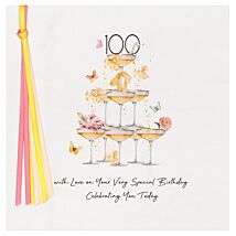 Bubbles 100 Luxury Birthday Card