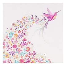 Cream Hummingbird Greetings Card