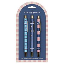 A Dopo Eye/Moon/Stripes Set of 3 Ballpoint Pens
