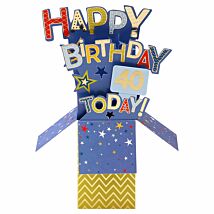 Clever Cubes Stars 40th Birthday 3D Card