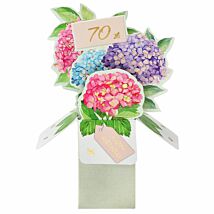 Clever Cubes Hydrangeas 70th Birthday 3D Card