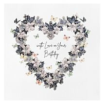 Floral Heart Luxury Birthday Card