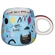 Small Talk ‘I Work Hard’ Cat Cup