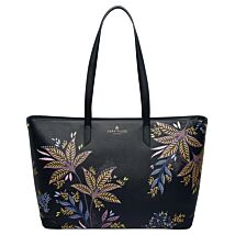 Black Botanic Large Tote Bag