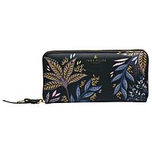 Black Botanic Large Zip Purse