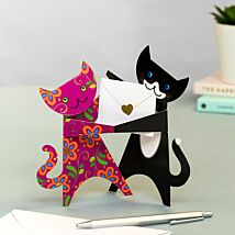 Dancing Cats Greetings Card 