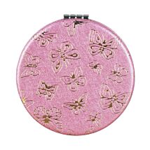 Pink Stencil Butterfly Personal Mirror