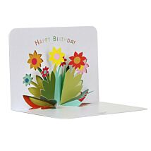 Flowers Happy Birthday 3D Card
