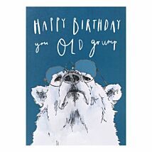 'Old Grump’ Polar Bear Birthday Card
