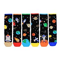 Space Explorer Box Of 6 Kids Socks