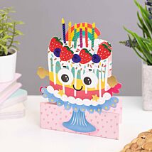 Birthday Cake Aww! So Cute Jiggly Eyes Birthday Card