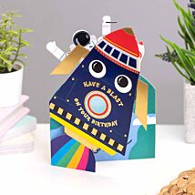 Rocket Aww! So Cute Jiggly Eyes Birthday Card