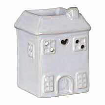 Hestia Light Grey Small Ceramic House Wax Melt & Oil Warmer