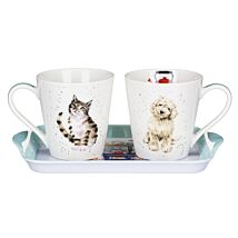 ‘Country Kitchen’ 3 Piece Mug & Tray Set