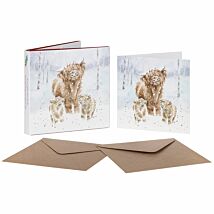 ‘A Highland Christmas’ Set of 8 Gold Foiled Christmas Cards