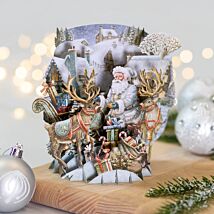Santa’s Team 3D Christmas Card