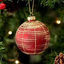 Red Bauble With Gold