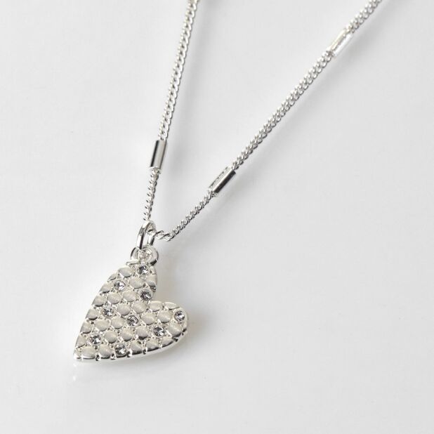 Equilibrium Silver Plated Honeycomb Heart Necklace