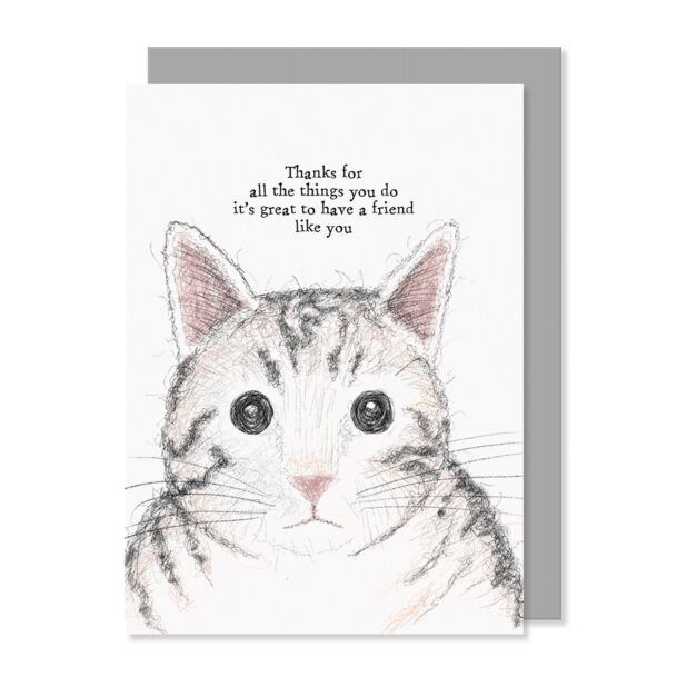 Thanks For All The Things Cat Card