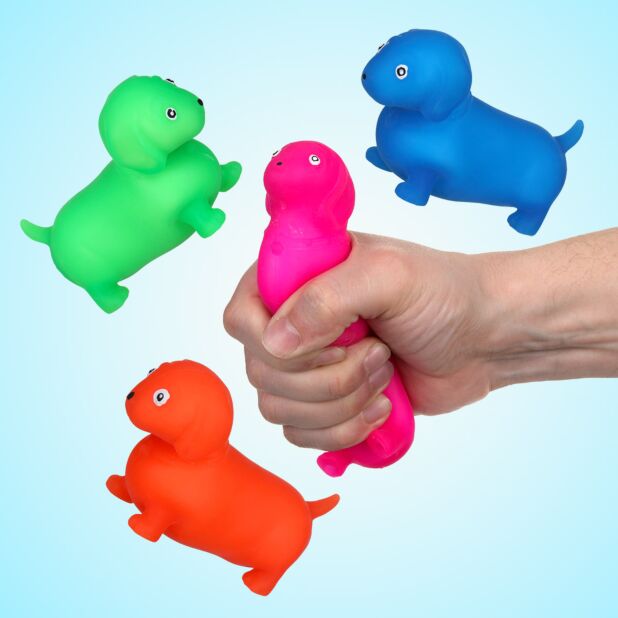 Squeaky sausage dog toy on sale