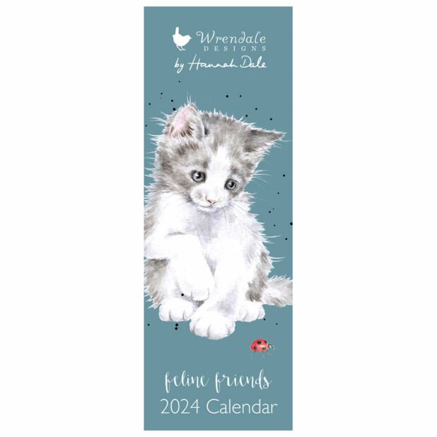 Wrendale Feline Friends 2024 Slim Calendar Campus Gifts