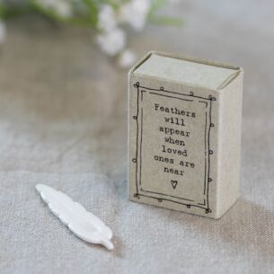 'Feathers will appear when angels are near' Mini Wooden Sign by East of India 'Feathers will appear when angels are near' Mini Wooden Sign by East of India