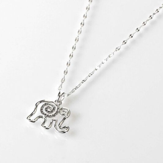 Equilibrium Silver Plated Lucky Elephant Necklace