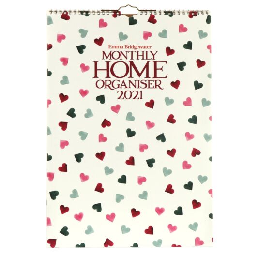 Emma Bridgewater Pink Green Hearts A3 Home Family Organiser 2021 Wall Calendar Campus Gifts emma bridgewater calendar 2021