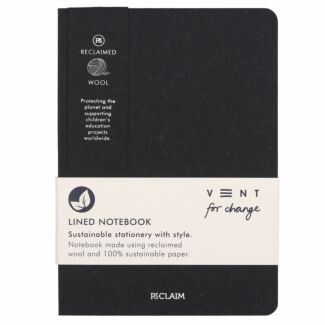 Reclaimed Wool Black A5 Notebook