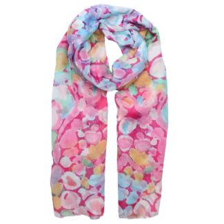 Hot Pink Abstract Pebble Scarf