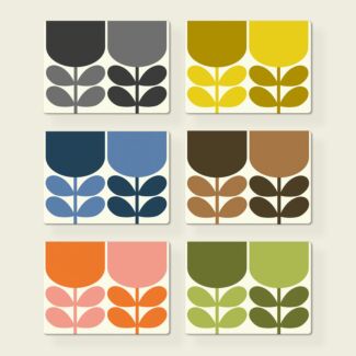 Block Flower Set of 6 Placemats 