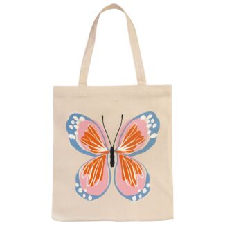 Butterfly Canvas Book Tote Bag