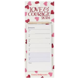 Pink Hearts 2024 Magnetic Memo Calendar