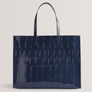 ALLICCON Dark Blue Croc Extra Large Icon Bag
